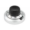 Knoflík potenciometru Chromová 46 mm Průměr knoflíku, barva ukazatele: Černá barva ukazatele 6.35 mm hřídel Vishay