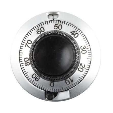 Knoflík potenciometru Chromová 46 mm Průměr knoflíku, barva ukazatele: Černá barva ukazatele 6.35 mm hřídel Vishay