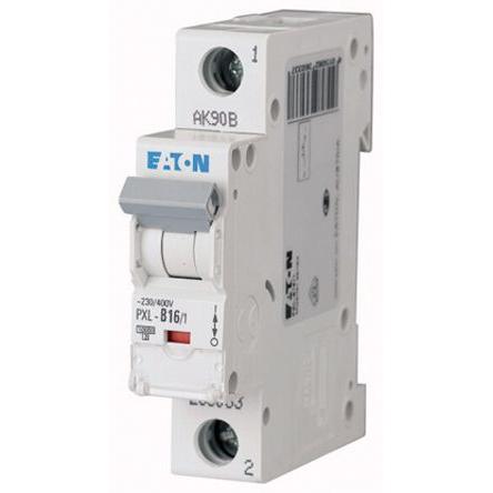 Eaton Miniaturní jistič, rozsah: PXL 1pólový 16A vypínací výkon 10 kA, charakteristika: Typ D, rozsah: xPole 400V ac 48