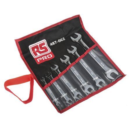 Sada klíčů, počet kusů: 6, Legovaná ocel, 5/8 in x 3/4 in 13/16 in x 7/8 in, 1/4 in x 5/16 in, 3/8 in x 7/16 in, 19/32