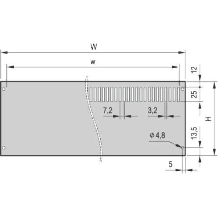 nVent SCHROFF Základní desky, Hliník 3 U x 84 HP barva Šedá 426 mm 128.5mm