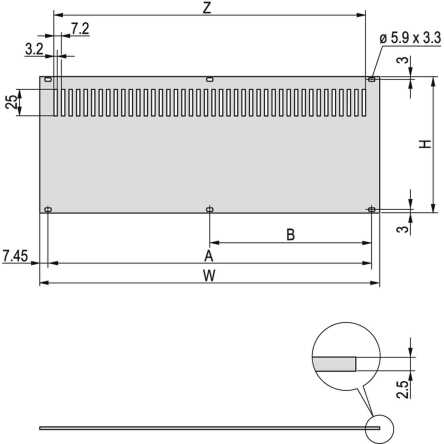 nVent SCHROFF Základní desky, Hliník 3 U x 42 HP barva Šedá Odvětrávaný 213.02 mm 128.4mm
