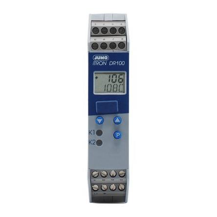 Jumo PID regulátor teploty, řada: iTRON DR 100 Lišta DIN, 55 °C, 0 °C, počet výstupů: 2, výstup: Relé (SPDT/SPST) 240V