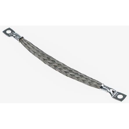 Opletený vodič plocha průřezu 8.29 mm² závrtný šroub M5 délka 0.15 m RS PRO Cínovaný měděný drát 24 x 11 x 0.2 mm