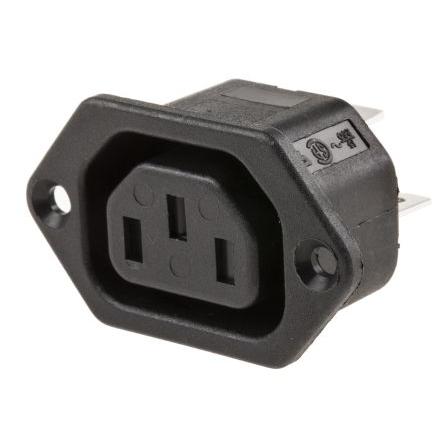 Bulgin Konektor IEC C13, orientace těla: Rovný, Montáž do panelu Vnější, 250V 10A