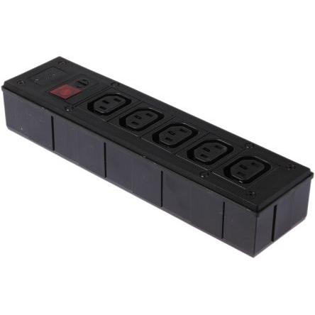 Bulgin Zásuvková lišta, řada: PXD301 5cestná 2m kabel, 250V ac 10A NEMA 1-15, Typ G – britská BS1363, CEE IEC C13