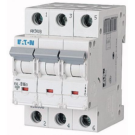 Eaton Miniaturní jistič, rozsah: PXL 3pólový 16A vypínací výkon 10 kA, charakteristika: Typ B, rozsah: xPole 400V ac 48