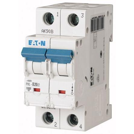 Eaton Miniaturní jistič, rozsah: PXL 2pólový 20A vypínací výkon 10 kA, charakteristika: Typ B, rozsah: xPole 400V ac 48