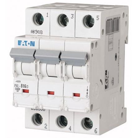Eaton Miniaturní jistič, rozsah: PXL 3pólový 16A vypínací výkon 10 kA, charakteristika: Typ C, rozsah: xPole 400V ac 48
