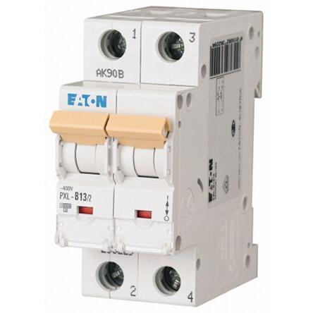 Eaton Miniaturní jistič, rozsah: PXL 2pólový 13A vypínací výkon 10 kA, charakteristika: Typ B, rozsah: xPole 400V ac 48