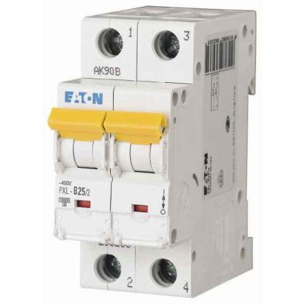 Eaton Miniaturní jistič, rozsah: PXL 2pólový 25A vypínací výkon 10 kA, charakteristika: Typ B, rozsah: xPole 400V ac 48