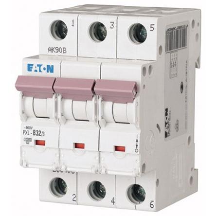 Eaton Miniaturní jistič, rozsah: PXL 3pólový 32A vypínací výkon 10 kA, charakteristika: Typ C, rozsah: xPole 400V ac 48