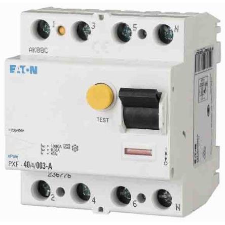 Jistič zbytkového proudu 3+Npólový Typ A 63A 300 mA Eaton Typ A PXF PXF-A IEC/EN 61008, RoHS