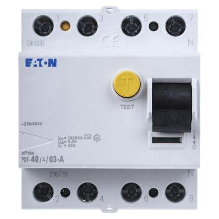 Jistič zbytkového proudu 3+Npólový Typ A 40A 300 mA Eaton Typ A PXF PXF-A RoHS, IEC/EN 61008