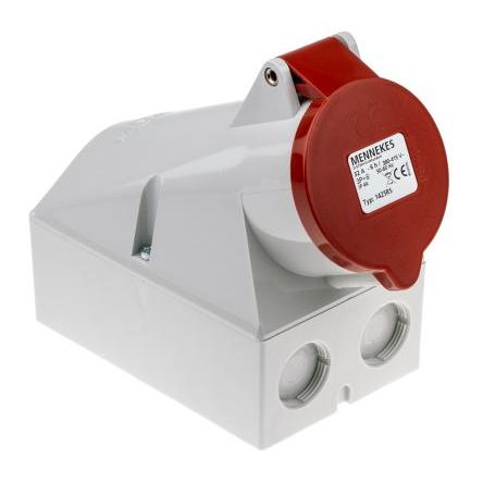 MENNEKES Zásuvka, IP44, Nástěnná barva Červená, 32A 4P, 400V