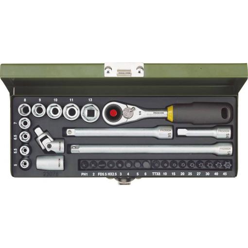 Proxxon Industrial vložka pro nástrčný klíč, metrický, 1/4 (6,3 mm), 32dílná, 23078