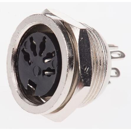 RS PRO Zásuvka DIN, řada: RS PRO, počet kontaktů: 5, velikost: Standard, 100V ac, orientace těla: Rovný 4A, typ