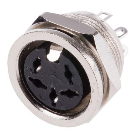 RS PRO Zásuvka DIN, řada: RS PRO, počet kontaktů: 5, velikost: Standard, 100V ac, orientace těla: Rovný 4A, typ