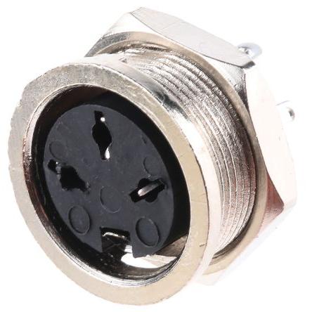 RS PRO Zásuvka DIN, řada: RS PRO, počet kontaktů: 3, velikost: Standard, 100V ac, orientace těla: Rovný 4A, typ
