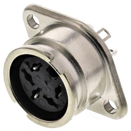 RS PRO Zásuvka DIN, řada: RS PRO, počet kontaktů: 5, velikost: Standard, 100V ac, orientace těla: Rovný 1A, typ