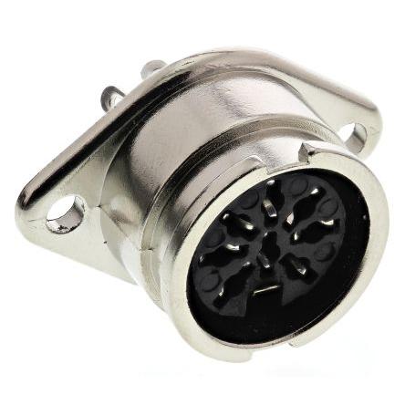 RS PRO Zásuvka DIN, řada: RS PRO, počet kontaktů: 8, velikost: Standard, 100V ac, orientace těla: Rovný 4A, typ