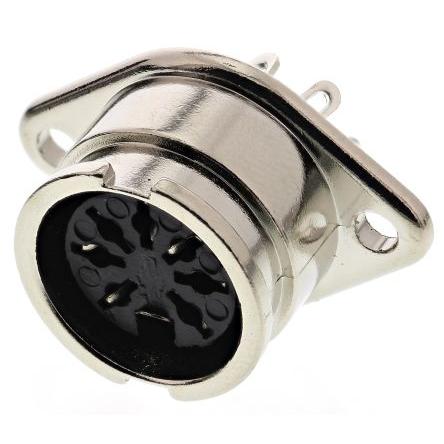 RS PRO Zásuvka DIN, řada: RS PRO, počet kontaktů: 7, velikost: Standard, 100V ac, orientace těla: Rovný 1A, typ