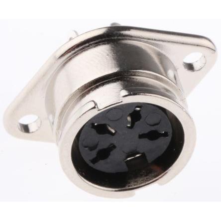 RS PRO Zásuvka DIN, řada: RS PRO, počet kontaktů: 4, velikost: Standard, 100V ac, orientace těla: Rovný 4A, typ