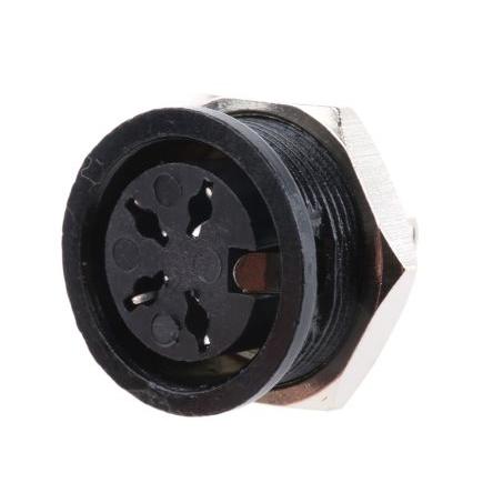 RS PRO Zásuvka DIN, řada: RS PRO, počet kontaktů: 4, velikost: Standard, 100V ac, orientace těla: Rovný 4A, typ
