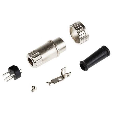 RS PRO Zástrčka DIN, řada: RS PRO, počet kontaktů: 4, velikost: Standard, 100V ac, orientace těla: Rovný 4A, typ