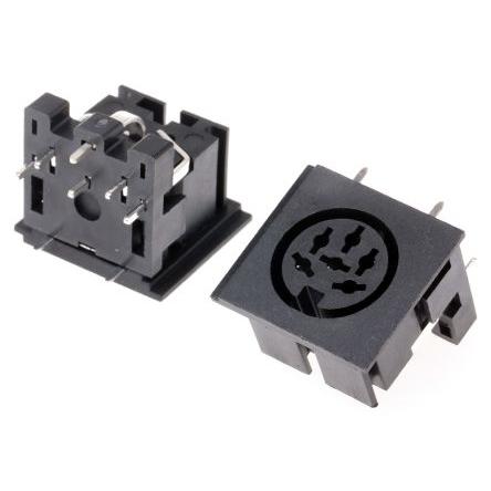 RS PRO Zásuvka DIN, řada: RS PRO, počet kontaktů: 6, velikost: Miniature, 100V ac, orientace těla: Pravý úhel 2A, typ