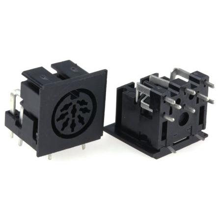 RS PRO Zásuvka DIN, řada: RS PRO, počet kontaktů: 8, velikost: Miniature, 100V ac, orientace těla: Pravý úhel 2A, typ
