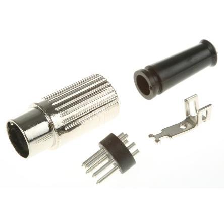 RS PRO Zástrčka DIN, řada: RS PRO, počet kontaktů: 5, velikost: Standard, 100V ac, orientace těla: Rovný 4A, formát
