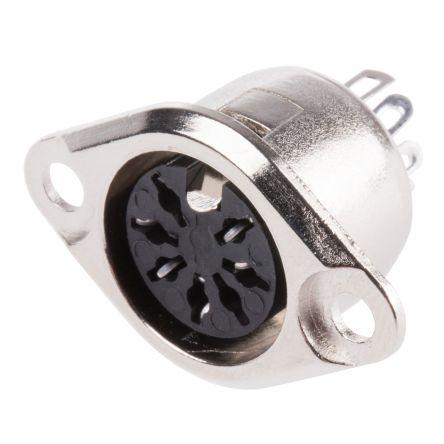 RS PRO Zásuvka DIN, řada: RS PRO, počet kontaktů: 7, velikost: Standard, 100V ac, orientace těla: Rovný 4A, typ