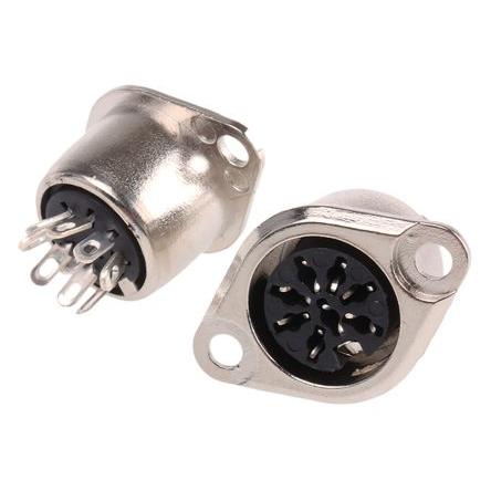 RS PRO Zásuvka DIN, řada: RS PRO, počet kontaktů: 8, velikost: Standard, 100V ac, orientace těla: Rovný 4A, typ