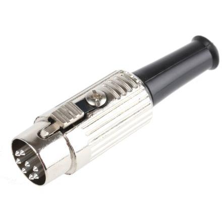 RS PRO Zástrčka DIN, řada: RS PRO, počet kontaktů: 8, velikost: Standard, 100V ac, orientace těla: Rovný 4A, typ