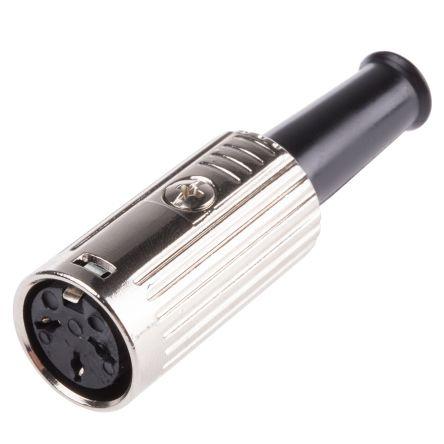 RS PRO Zásuvka DIN, řada: RS PRO, počet kontaktů: 3, velikost: Standard, 100V ac, orientace těla: Rovný 4A, typ