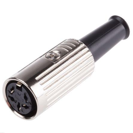 RS PRO Zásuvka DIN, řada: RS PRO, počet kontaktů: 5, velikost: Standard, 100V ac, orientace těla: Rovný 4A, typ