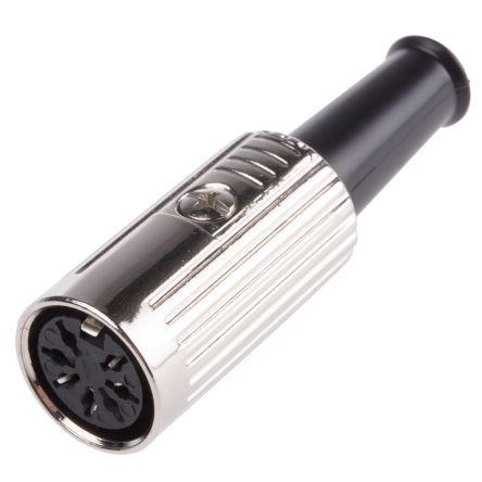 RS PRO Zásuvka DIN, řada: RS PRO, počet kontaktů: 7, velikost: Standard, 100V ac, orientace těla: Rovný 4A, typ