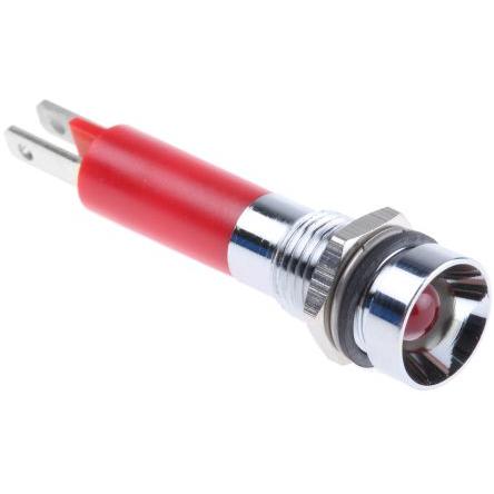 Indikátor pro montáž do panelu Červená, typ žárovky: LED Pájecí plíšek CML Innovative Technologies 24V 8 mm, IP67