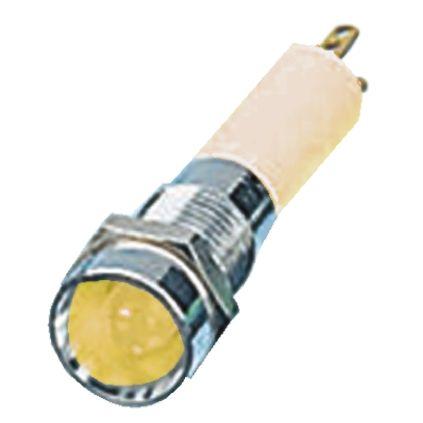 Indikátor pro montáž do panelu Žlutá, typ žárovky: LED Pájecí plíšek CML Innovative Technologies 24V 8 mm, IP67