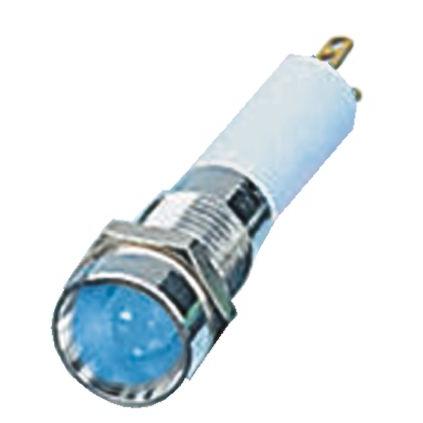 Indikátor pro montáž do panelu Modrá, typ žárovky: LED Pájecí plíšek CML Innovative Technologies 24V 8 mm, IP67