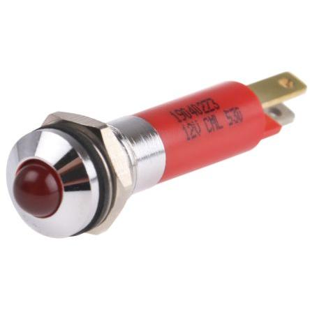 Indikátor pro montáž do panelu Červená, typ žárovky: LED M8 CML Innovative Technologies 12V 8 mm, IP67