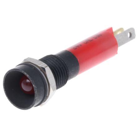 Indikátor pro montáž do panelu Červená, typ žárovky: LED Pájecí plíšek CML Innovative Technologies 24V 8 mm, IP67