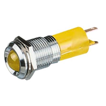 Indikátor pro montáž do panelu Žlutá, typ žárovky: LED Pájecí plíšek CML Innovative Technologies 24V 14 mm, IP67