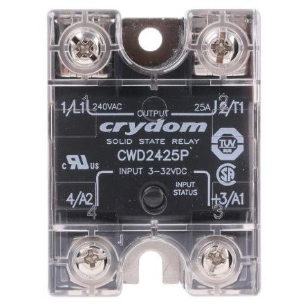 Crydom Polovodičové relé 25 A Panel SPST 280 Vrms CW24 32V