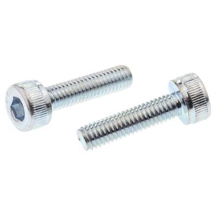 RS PRO Šroub s vnitřním šestihranem, Leskle pozinkovaný, Ocel hlavice Vnitřní šestihran, M3, M3, délka: 12 mm
