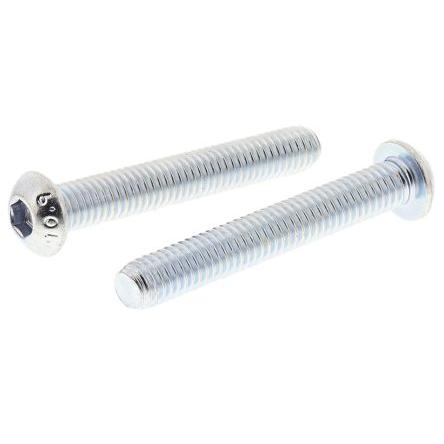 RS PRO Šroub s vnitřním šestihranem, Lesklý zinek, Ocel hlavice Vypouklý s vnitřním šestihranem, M6, M6, délka: 40 mm