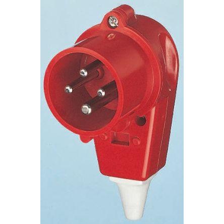 MENNEKES Průmyslový napájecí konektor, IP44, Kabel, formát pólů: 4P, orientace těla: Rovný barva Červená, 400V 16A