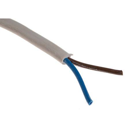 RS PRO Napájecí kabel 2žilový 100 m Polyvinylchlorid plášť, Bílá, vnější průměr: 6.3 mm OD, 300V 70 °C
