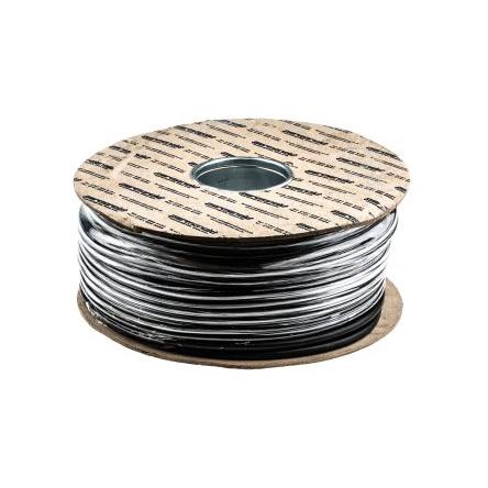 RS PRO Napájecí kabel 3žilový 100 m Polyvinylchlorid plášť, Černá, vnější průměr: 7.1 mm OD, 500V 70 °C